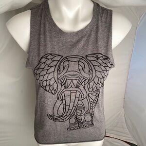 Hollister gray with black elephant sleeveless tank top S